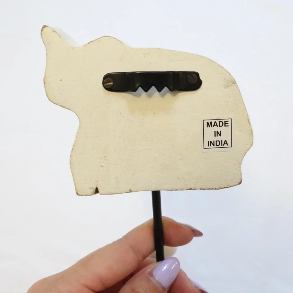 Elephant Carved Single Hook Wall Decor NWOT